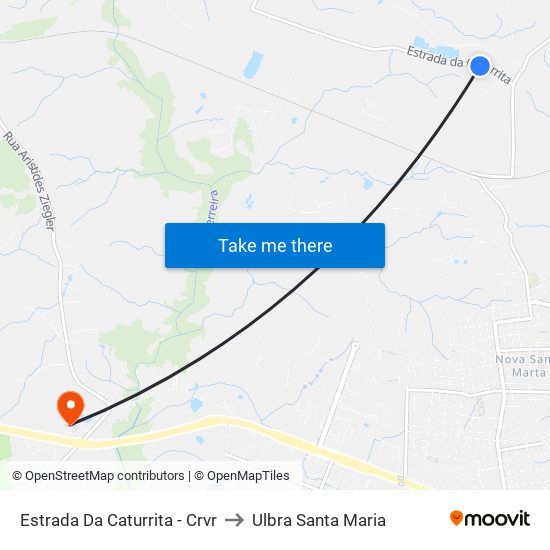 Estrada Da Caturrita - Crvr to Ulbra Santa Maria map