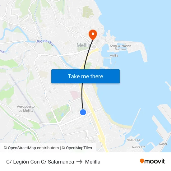 C/ Legión Con C/ Salamanca to Melilla map