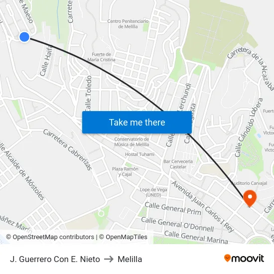 J. Guerrero Con E. Nieto to Melilla map