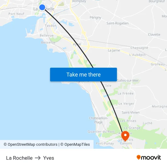 La Rochelle to Yves map