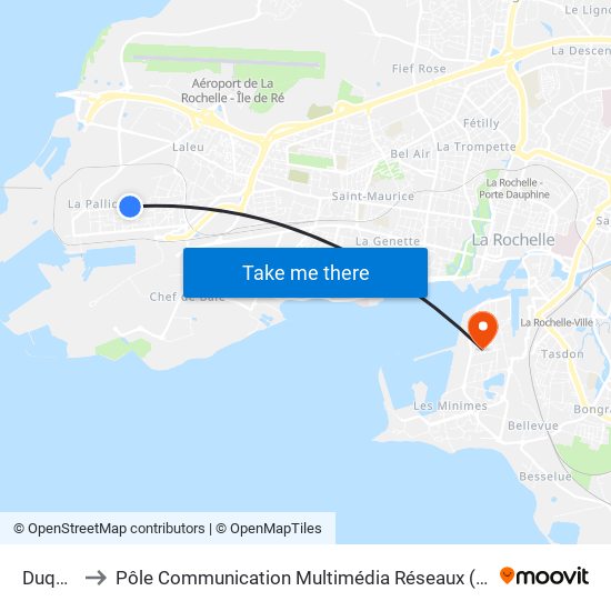 Duquesne to Pôle Communication Multimédia Réseaux (Université De La Rochelle) map