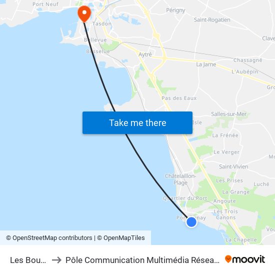 Les Bouchôleurs to Pôle Communication Multimédia Réseaux (Université De La Rochelle) map