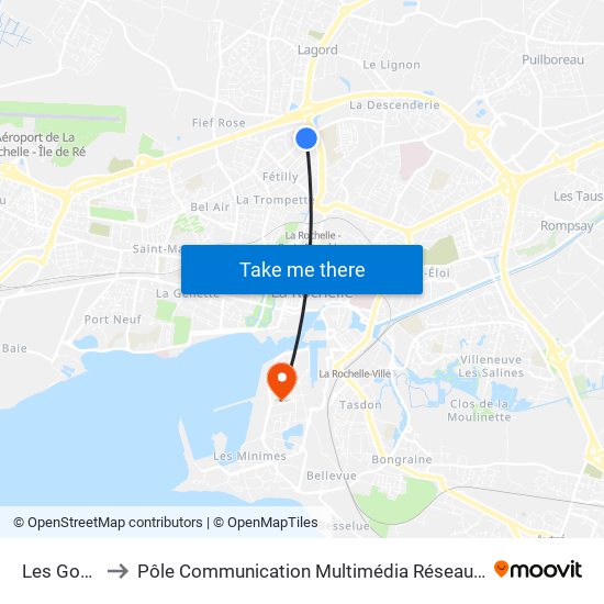 Les Gonthières to Pôle Communication Multimédia Réseaux (Université De La Rochelle) map