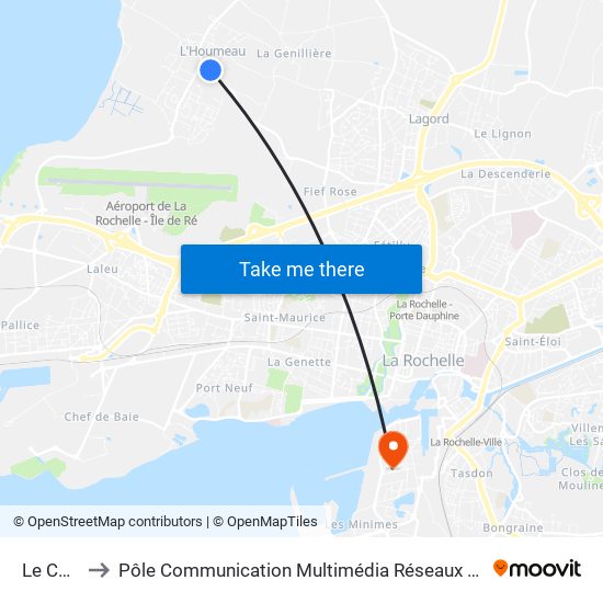 Le Cormier to Pôle Communication Multimédia Réseaux (Université De La Rochelle) map