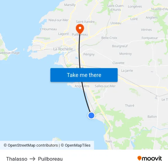 Thalasso to Puilboreau map