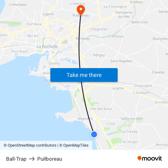 Ball-Trap to Puilboreau map