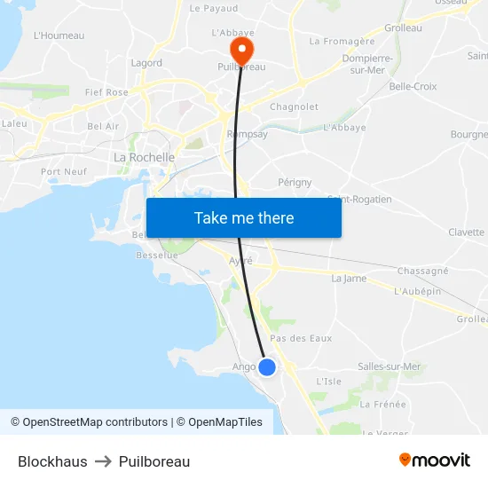 Blockhaus to Puilboreau map