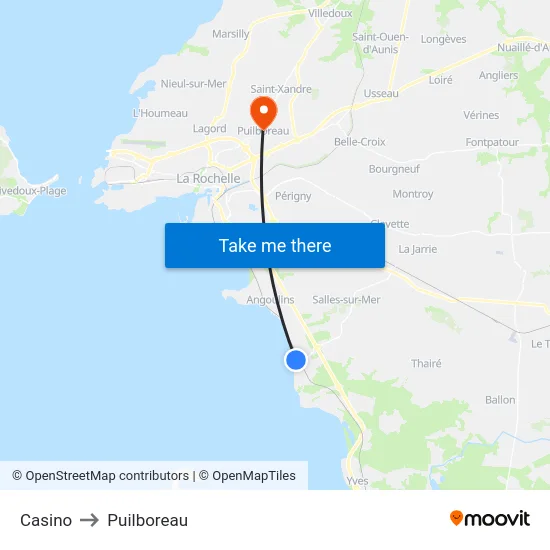 Casino to Puilboreau map