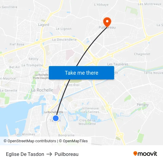 Eglise De Tasdon to Puilboreau map