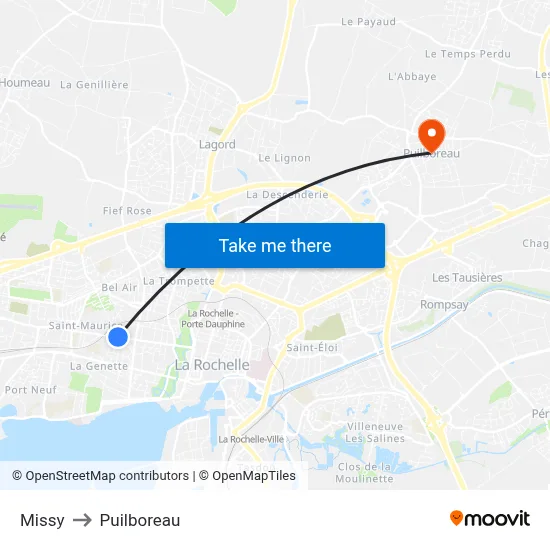 Missy to Puilboreau map