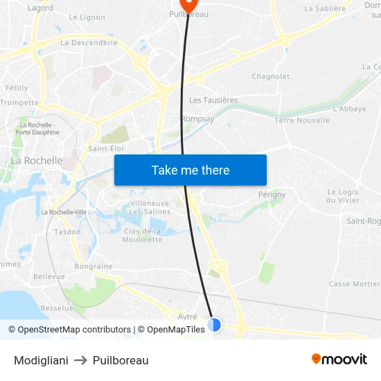 Modigliani to Puilboreau map