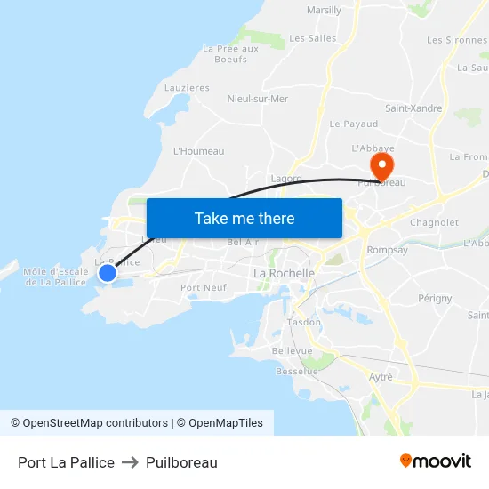 Port La Pallice to Puilboreau map