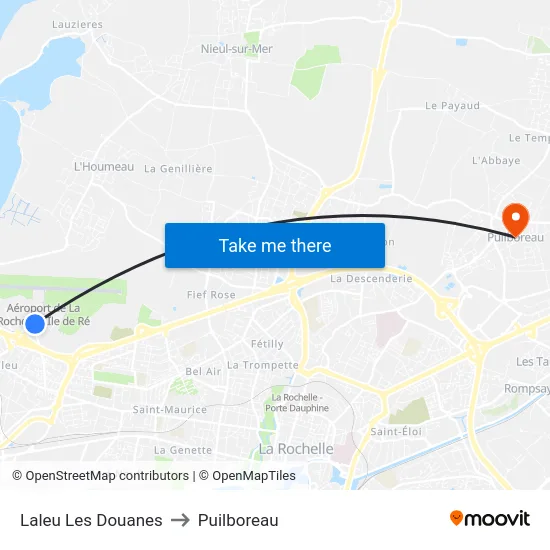 Laleu Les Douanes to Puilboreau map