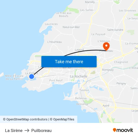 La Sirène to Puilboreau map