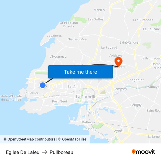 Eglise De Laleu to Puilboreau map