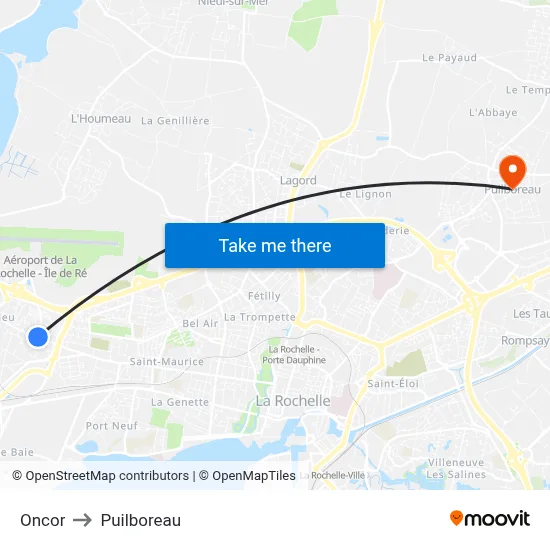 Oncor to Puilboreau map