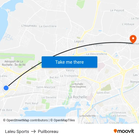 Laleu Sports to Puilboreau map