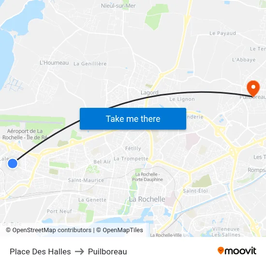 Place Des Halles to Puilboreau map