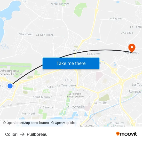 Colibri to Puilboreau map