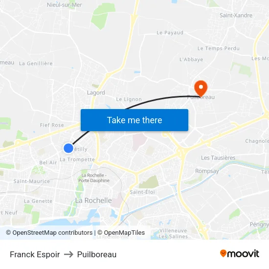 Franck Espoir to Puilboreau map