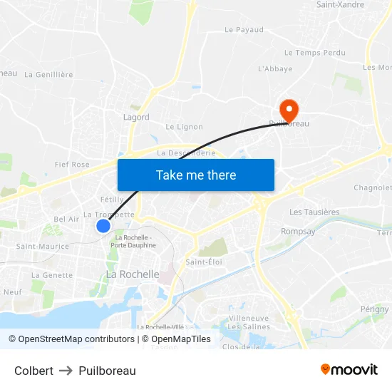 Colbert to Puilboreau map