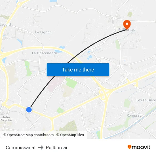 Commissariat to Puilboreau map