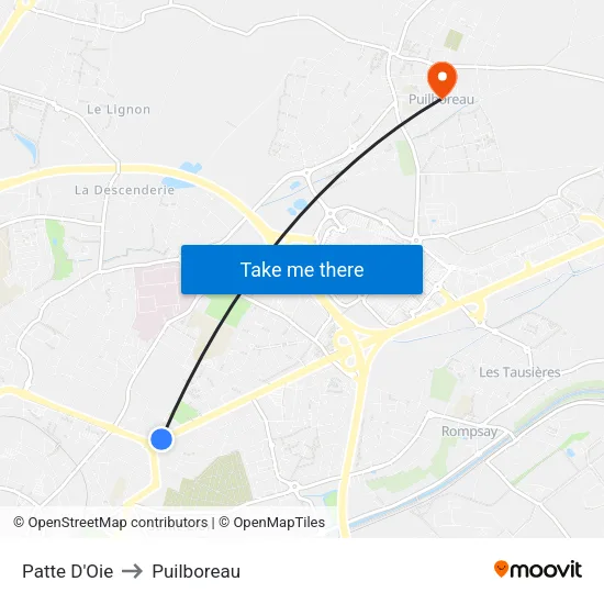 Patte D'Oie to Puilboreau map