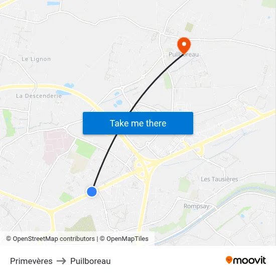 Primevères to Puilboreau map