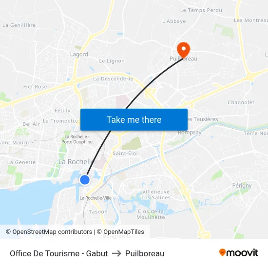 Office De Tourisme - Gabut to Puilboreau map