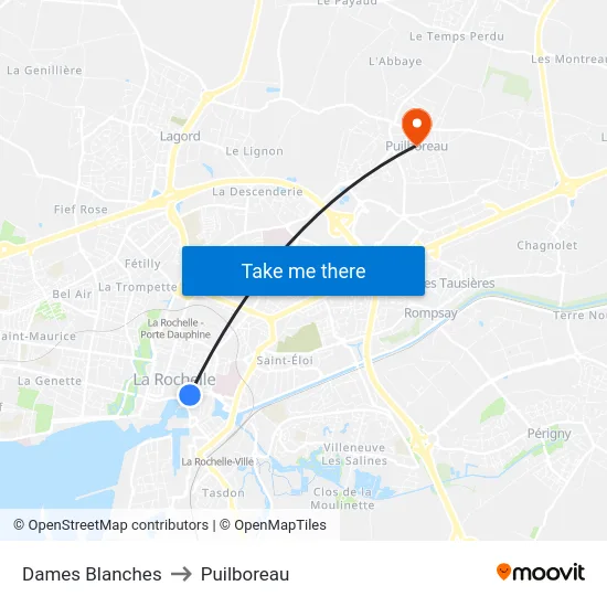 Dames Blanches to Puilboreau map