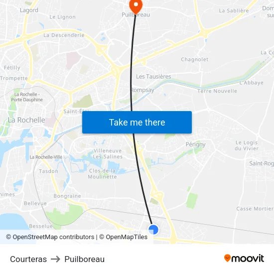 Courteras to Puilboreau map
