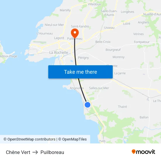Chêne Vert to Puilboreau map