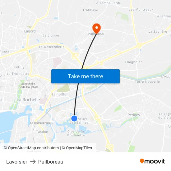 Lavoisier to Puilboreau map