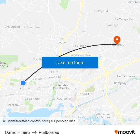 Dame Hilaire to Puilboreau map