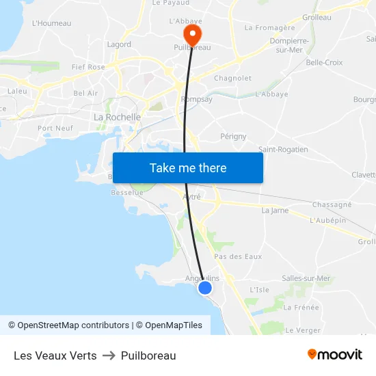 Les Veaux Verts to Puilboreau map