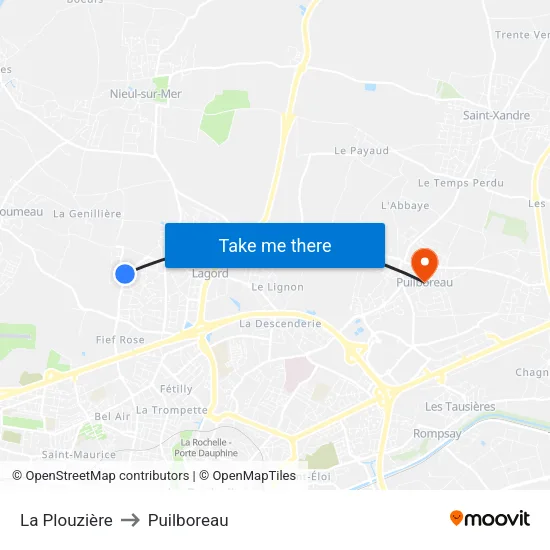 La Plouzière to Puilboreau map