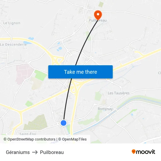 Géraniums to Puilboreau map