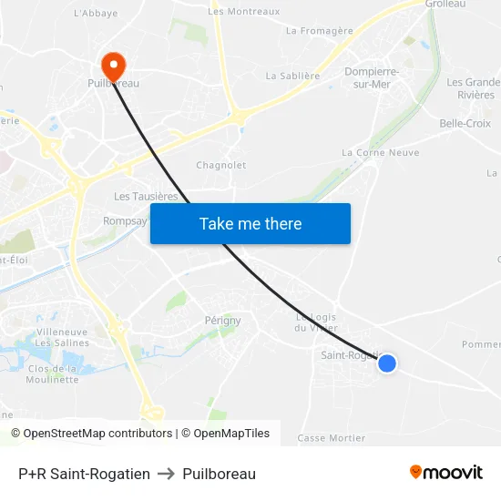 P+R Saint-Rogatien to Puilboreau map