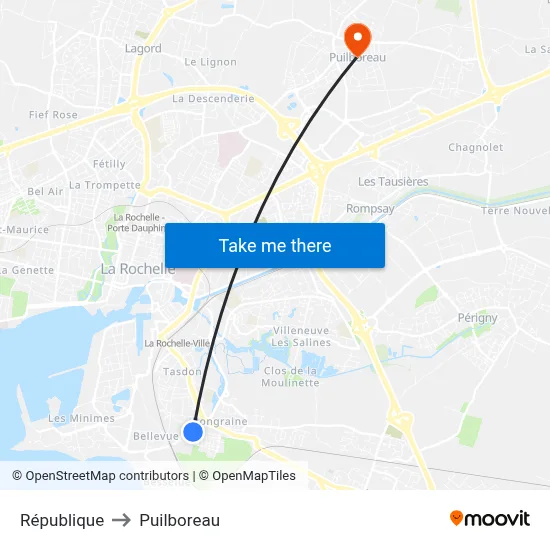 République to Puilboreau map