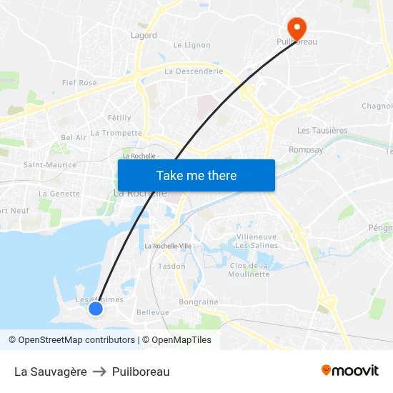 La Sauvagère to Puilboreau map