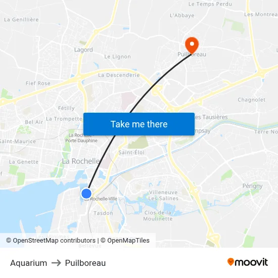 Aquarium to Puilboreau map