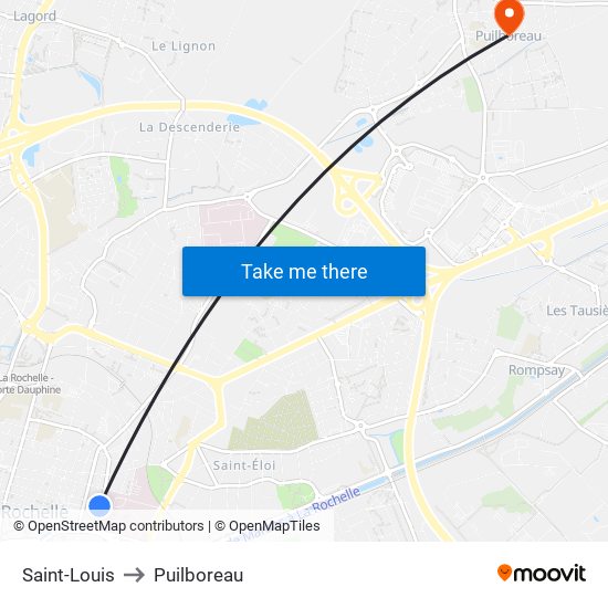 Saint-Louis to Puilboreau map