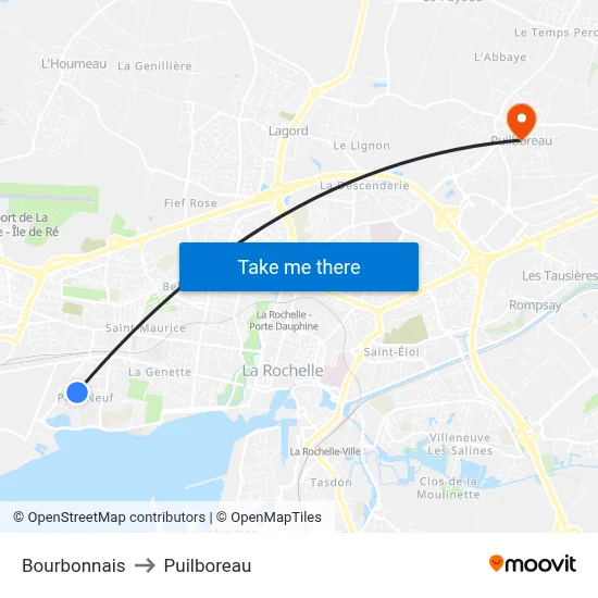 Bourbonnais to Puilboreau map