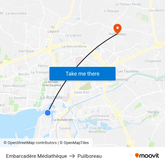 Embarcadère Médiathèque to Puilboreau map