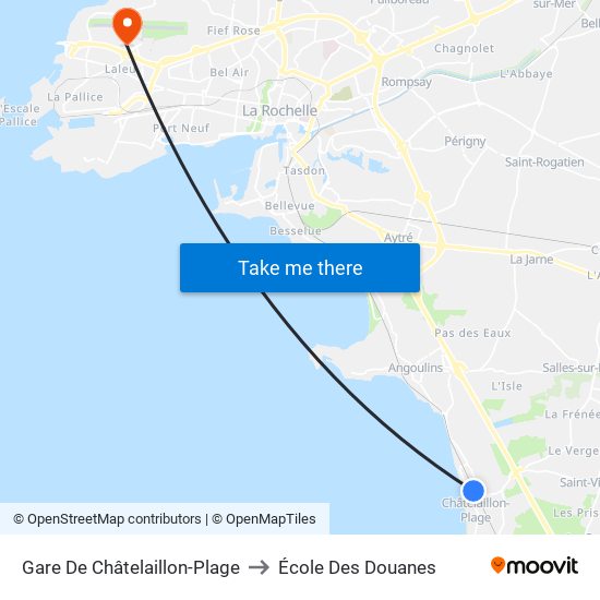 Gare De Châtelaillon-Plage to École Des Douanes map