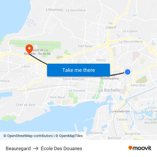 Beauregard to École Des Douanes map