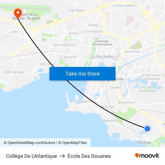 Collège De L'Atlantique to École Des Douanes map
