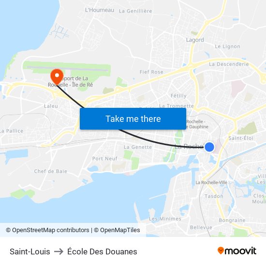 Saint-Louis to École Des Douanes map