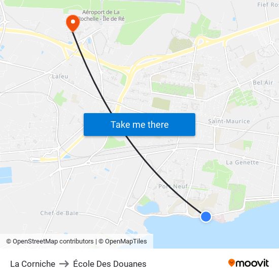 La Corniche to École Des Douanes map