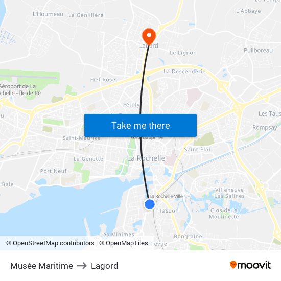 Musée Maritime to Lagord map